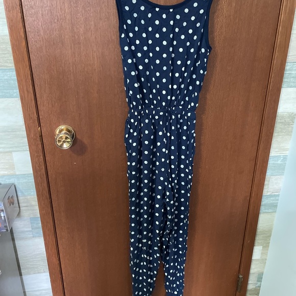Polka dot pants suit romper navy - Picture 5 of 5